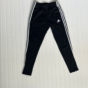 adidas Black Kids Joggers with White Triple Stripes